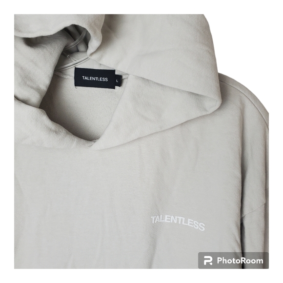New TALENTLESS mens lightweight hoodie cement gray - Picture 4 of 7